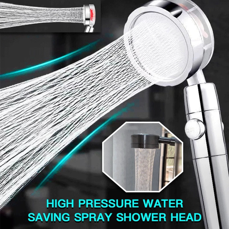 Shower Head Water Saving Flow 360 Degrees Rotating With Small Fan ABS Rain High Pressure Spray Nozzle Bathroom Accessories