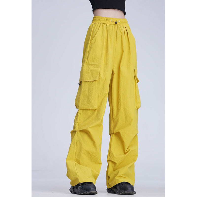 Drawstring Overalls Loose Straight Casual Wide-leg Pants