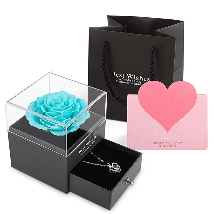 Preserved Flower Rose Jewelry Box Acrylic Gift Box