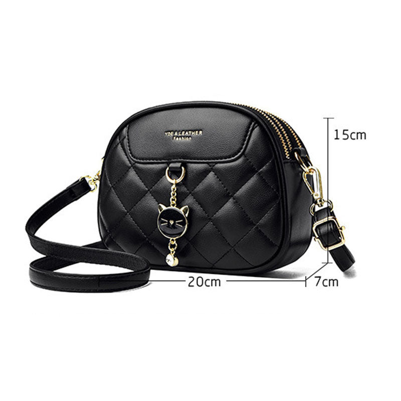 Fashion Small Square Bag Three-layer Large Capacity All-match Shoulder Messenger Bag