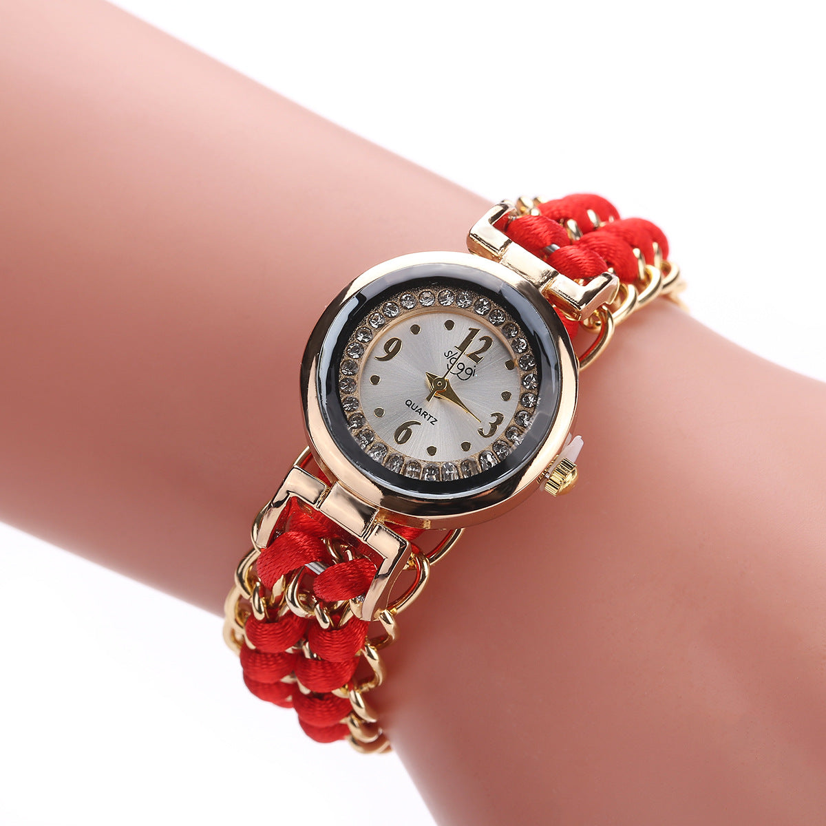 Fashion Leisure High Quality Woman Watch Women Knitting Rope Chain Winding Analog Quartz Movement Wrist Watch