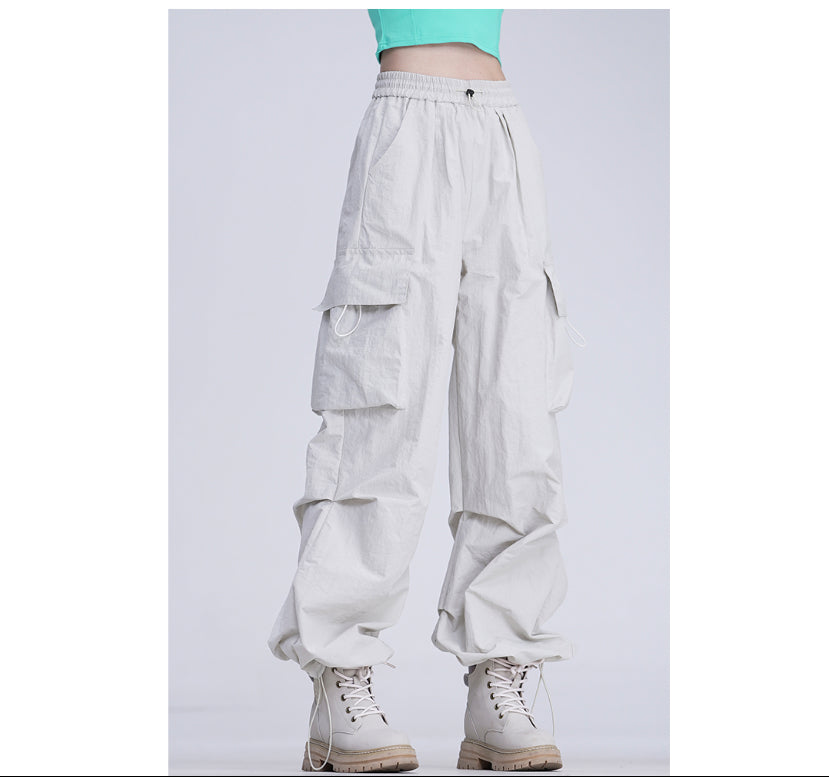 Drawstring Overalls Loose Straight Casual Wide-leg Pants