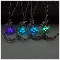 Glowing Pendant Necklaces Silver Plated Chain Necklaces