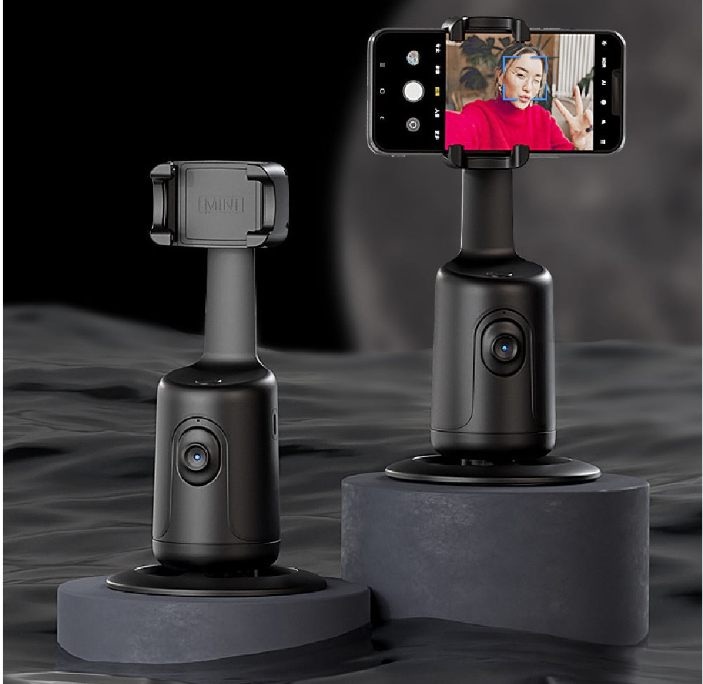 360 السيارات تتبع الوجه Gimbal AI الذكية Gimbal تتبع الوجه حامل هاتف السيارات للهواتف الذكية فيديو مدونة فيديو لايف استقرار ترايبود