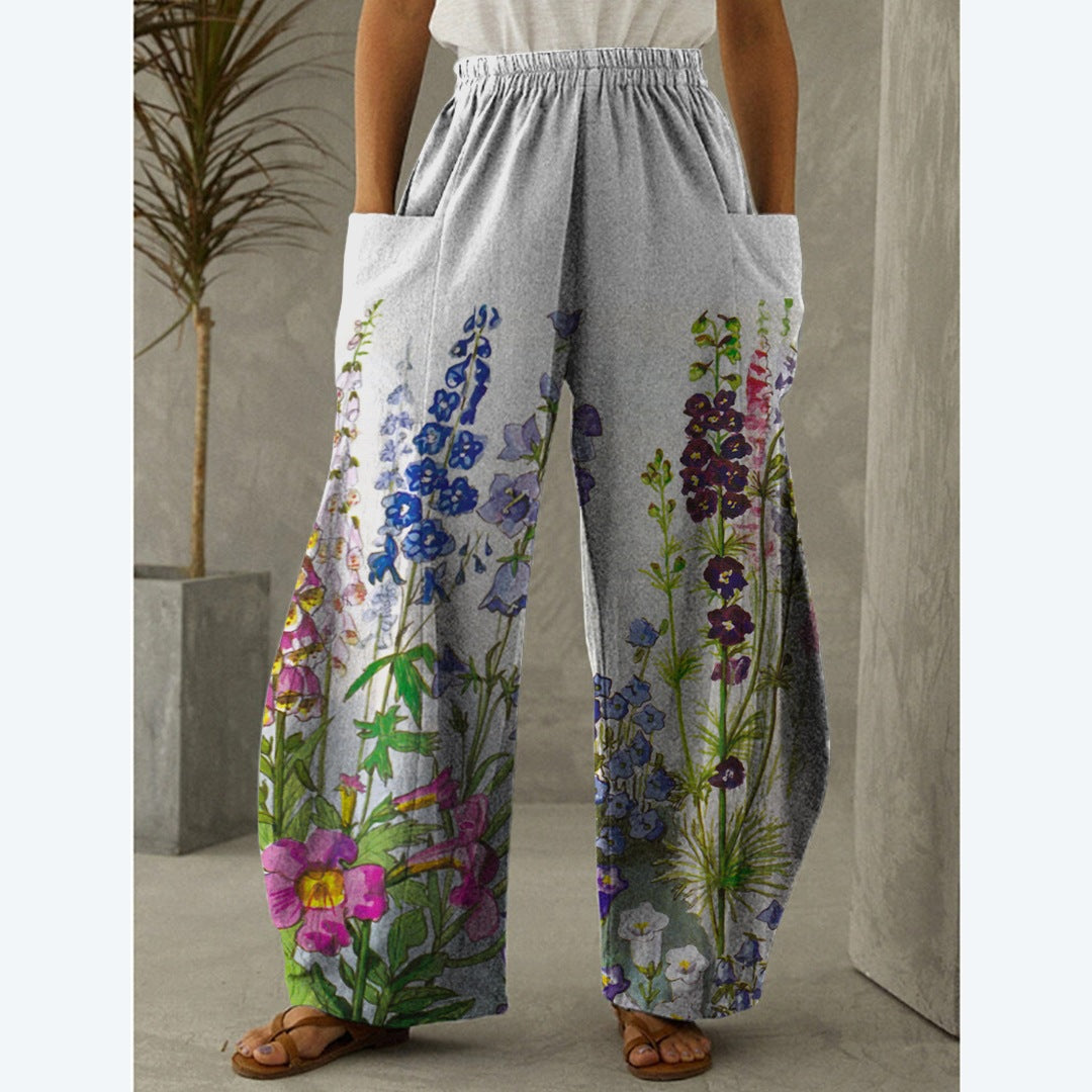 Printed 3D Irregular Wide-leg Pants Casual Wide-leg Trousers