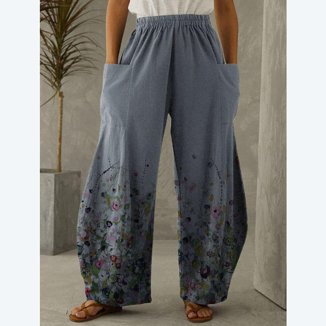 Printed 3D Irregular Wide-leg Pants Casual Wide-leg Trousers