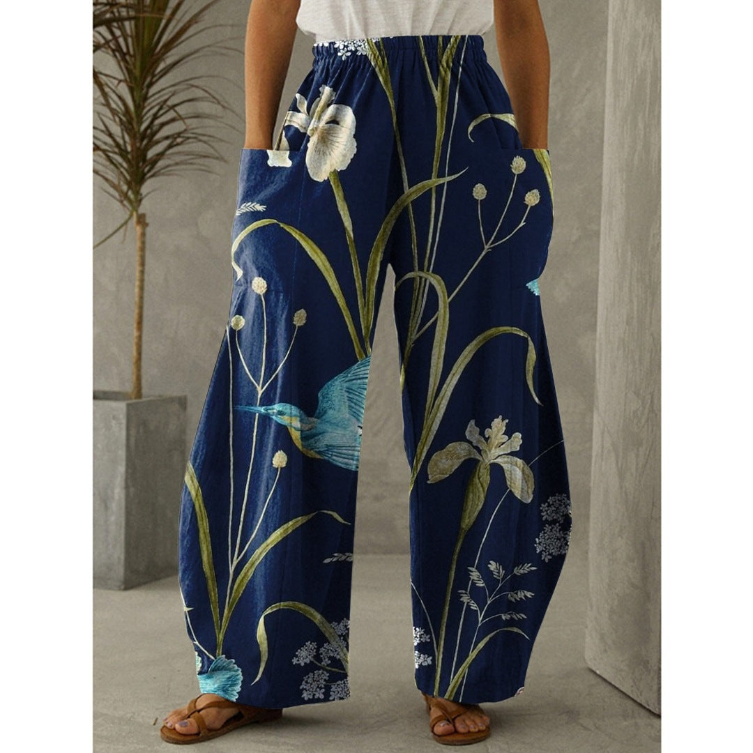 Printed 3D Irregular Wide-leg Pants Casual Wide-leg Trousers