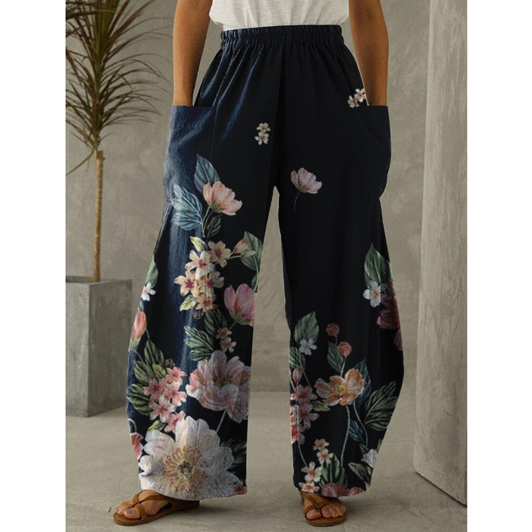 Printed 3D Irregular Wide-leg Pants Casual Wide-leg Trousers