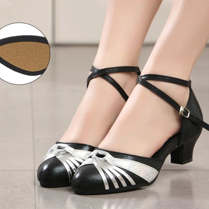 Women's Dancing Shoes Closed Toe Ballroom Latin Dance Shoes Tango Salsa Dance Shoes Women Heel 3.5cm /5.5cm