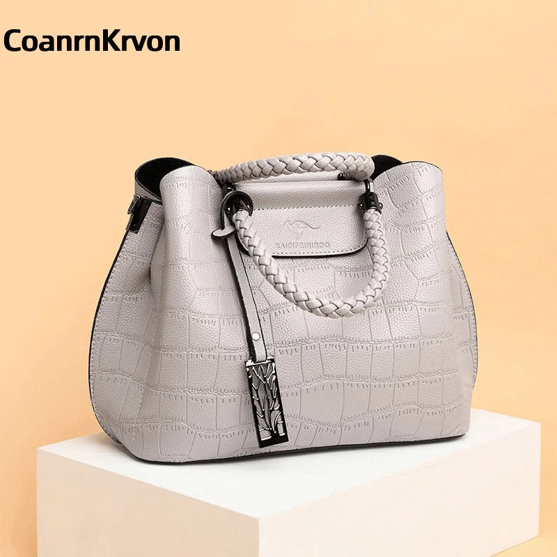 Crossbody Famous Designer Brand Bag Large Capacity Women's Handbag Leather Textured Embossed Pattern Shoulder Bag Tote bagwoman