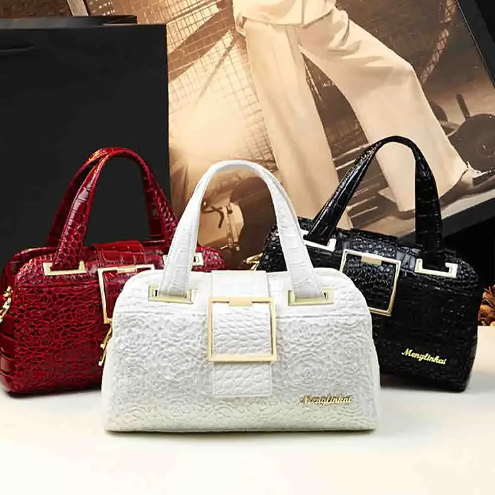 Fashion Elegant Madam Handbag Crocodile Pattern with Lattice Luxury Women Shoulder Tote Bag Multiple Zipper Ladies Bag 2023 New