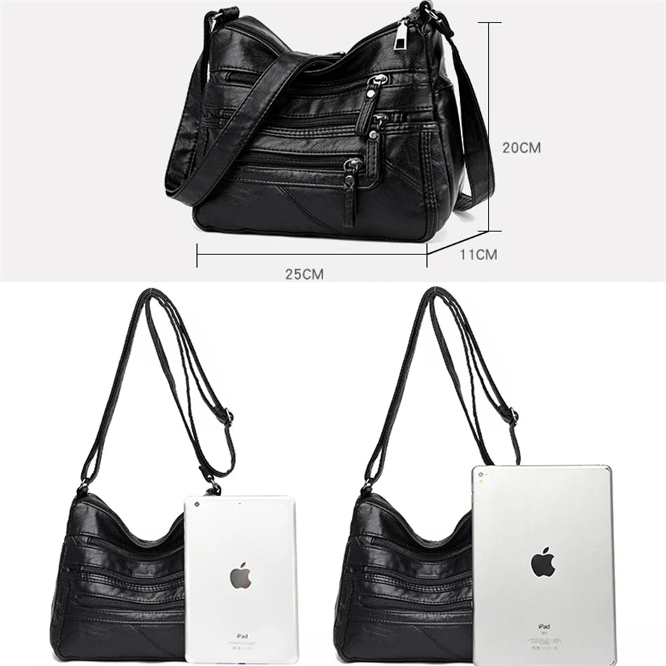 جيوب متعددة حقائب يد جلدية ناعمة للنساء حقائب يد فاخرة حقائب نسائية مصمم حقائب الكتف Crossbody مع الشحن المجاني