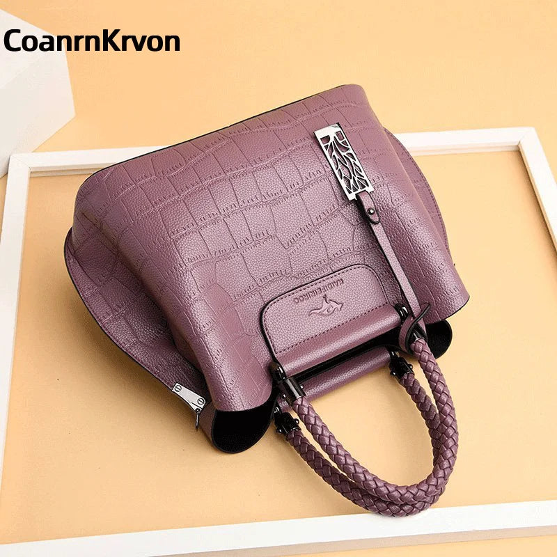 Crossbody Famous Designer Brand Bag Large Capacity Women's Handbag Leather Textured Embossed Pattern Shoulder Bag Tote bagwoman