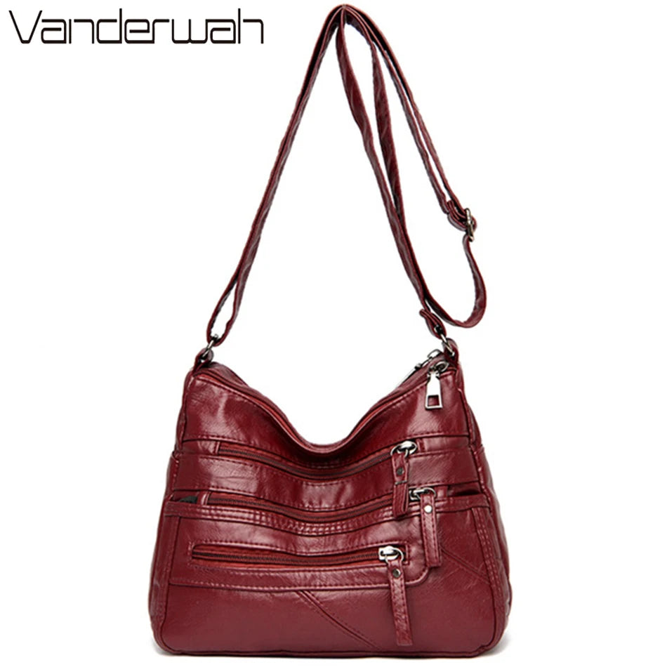 جيوب متعددة حقائب يد جلدية ناعمة للنساء حقائب يد فاخرة حقائب نسائية مصمم حقائب الكتف Crossbody مع الشحن المجاني