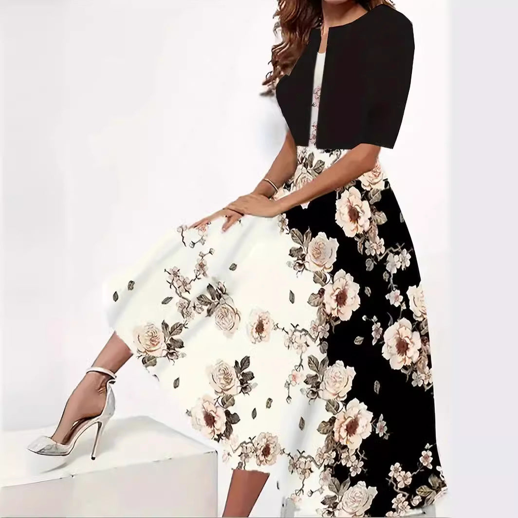 Women's High-grade Printed Fashion Dress Two-piece Set