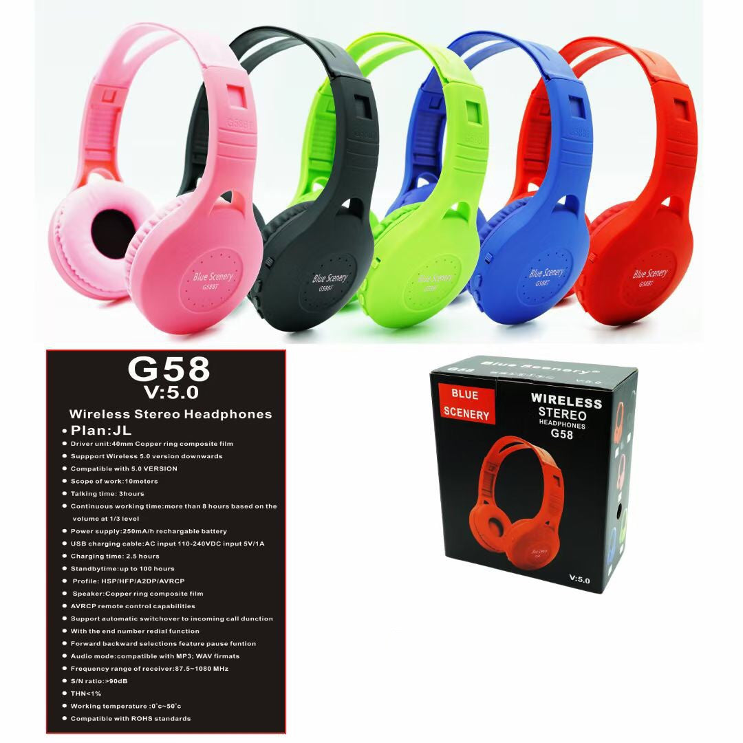 New Wireless Headset Stereo Bluetooth Card Headphones