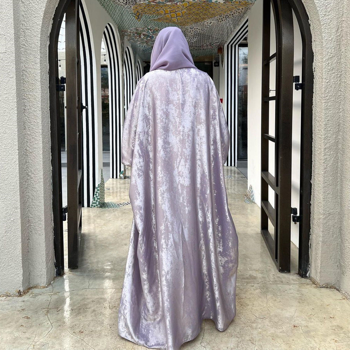 Muslim Fashion Bronzing Robe Abaya Outer Wear